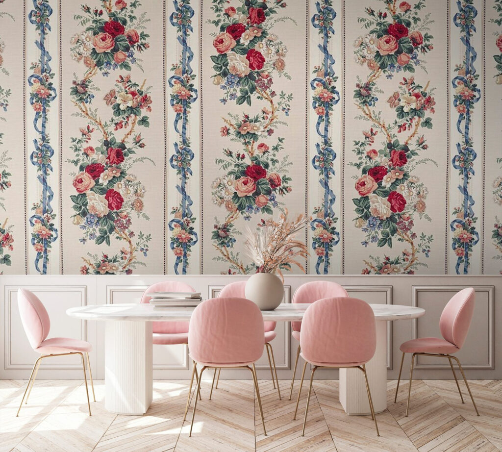 Rozenboeketten tussen sierlinten — interieur 3