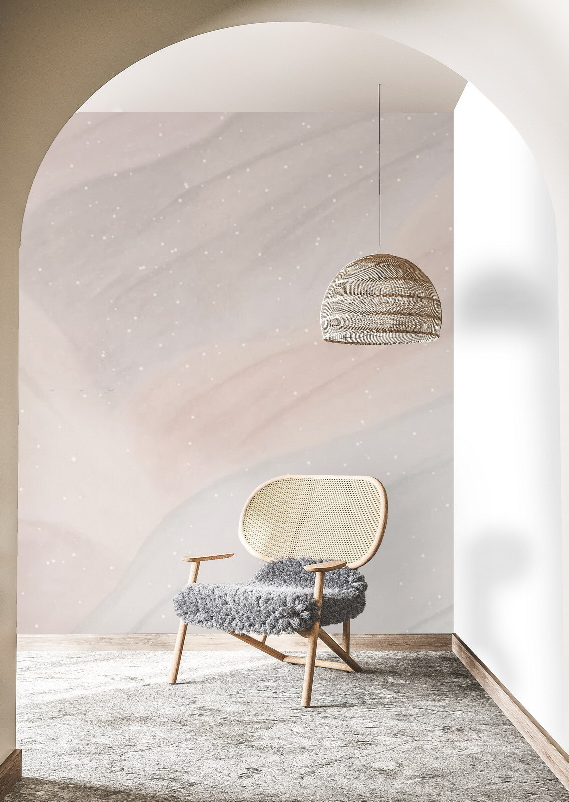 Pastelstromen met fijne lichtstipjes — interieur 2