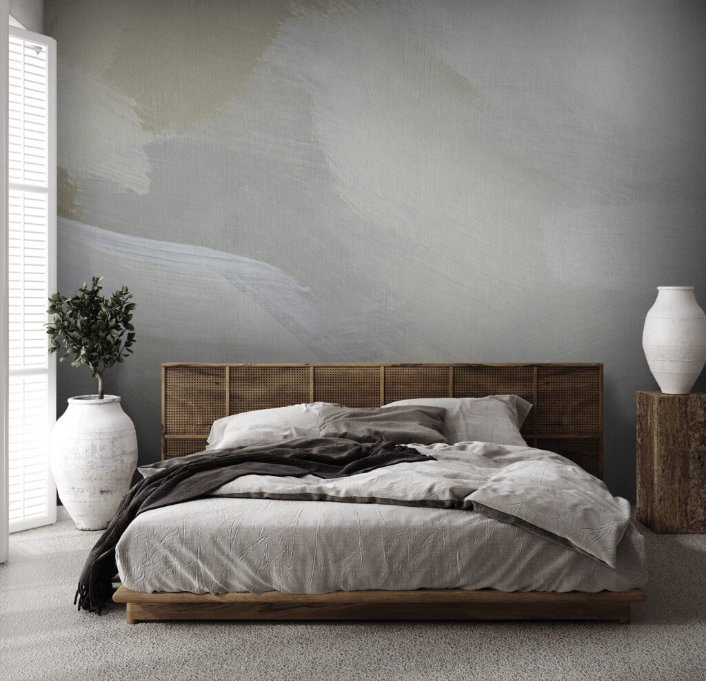 Brede penseelstreken in roomgrijs — interieur 2