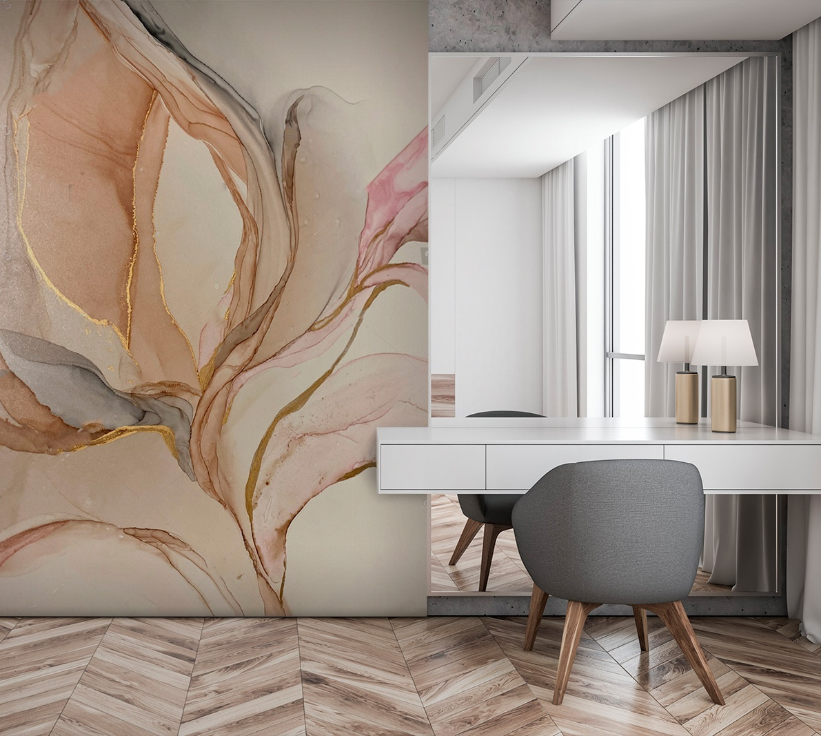 Vloeiende tinten in zachte harmonie in een interieur