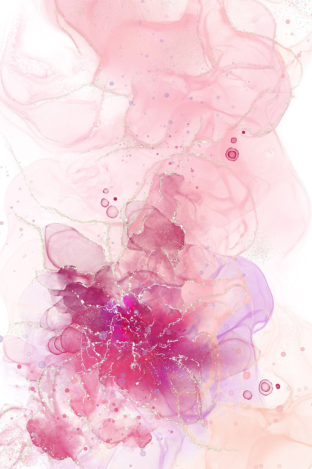Roze bloem in aquarelsluiers — volledig ontwerp