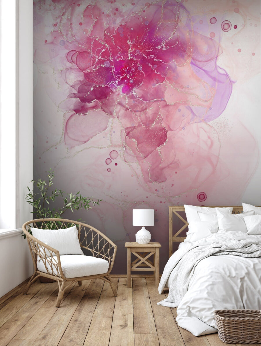 Roze bloem in aquarelsluiers — interieur 1