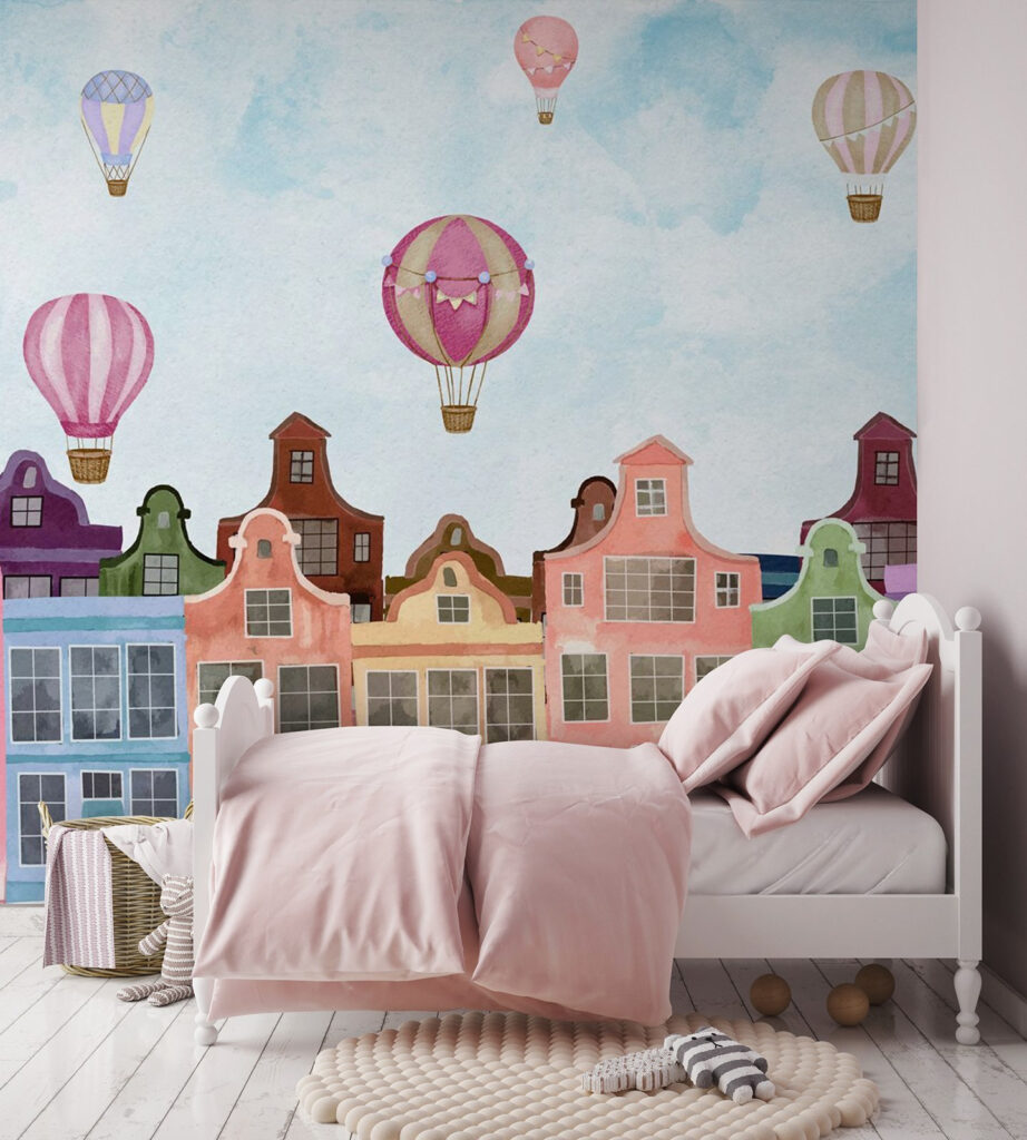 Ballonnen boven kleurige trapgevels — interieur 2