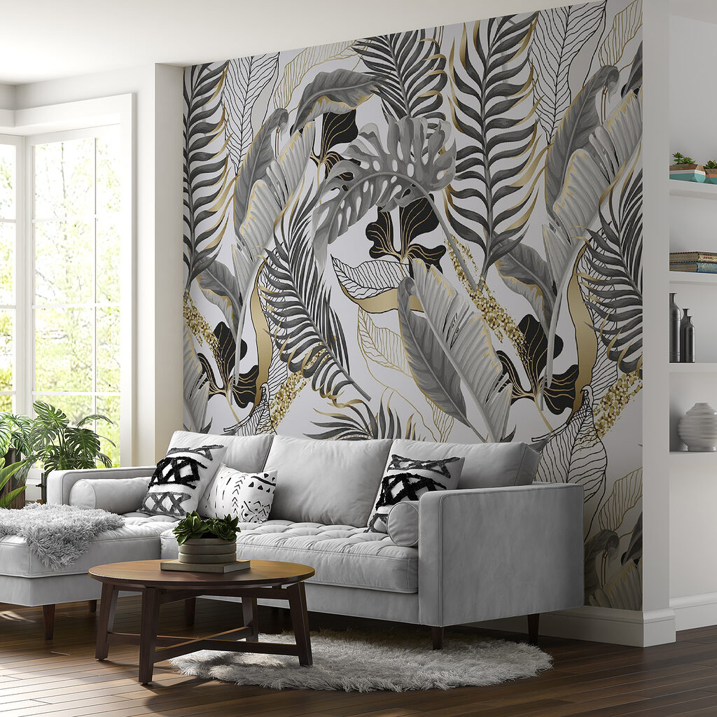 Grijze bladeren met goudaccenten — interieur 5