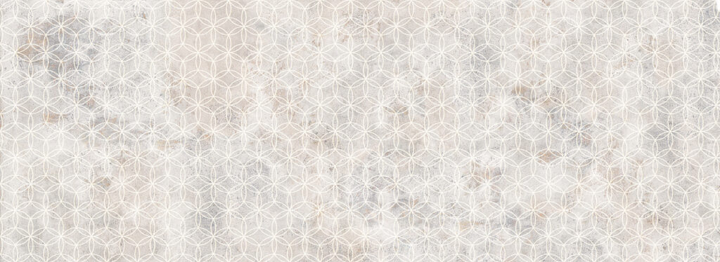 Bleke geometrie op wit — volledig ontwerp