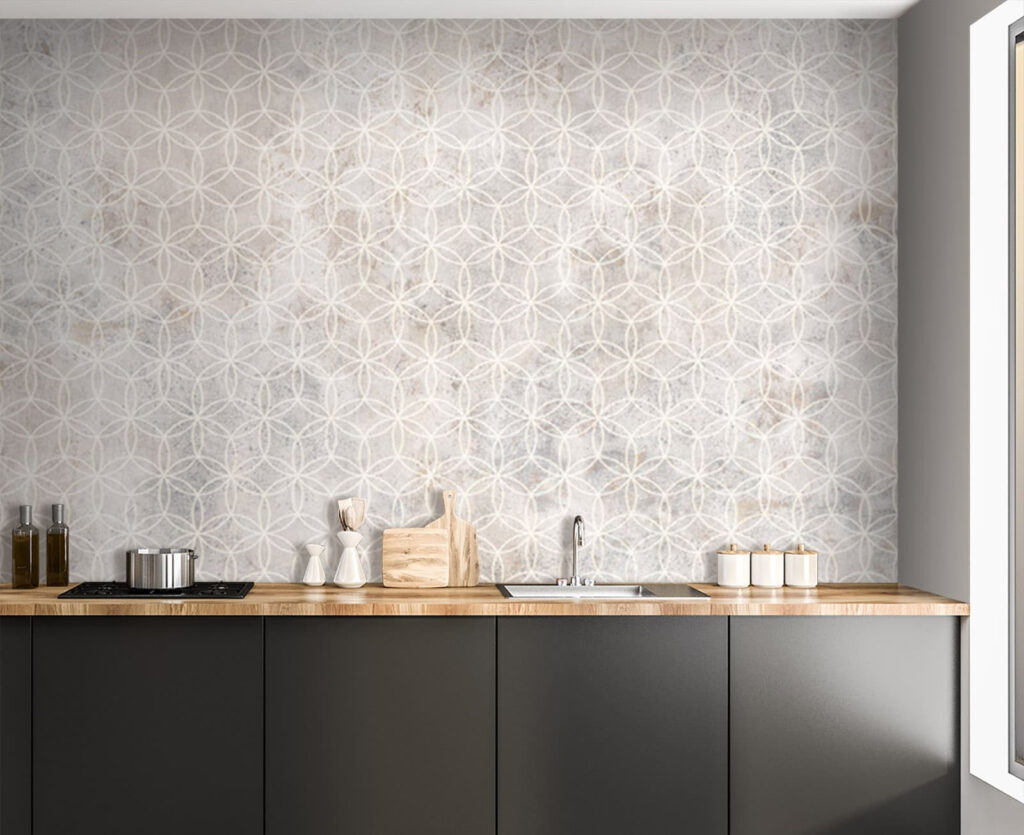 Bleke geometrie op wit — interieur 2