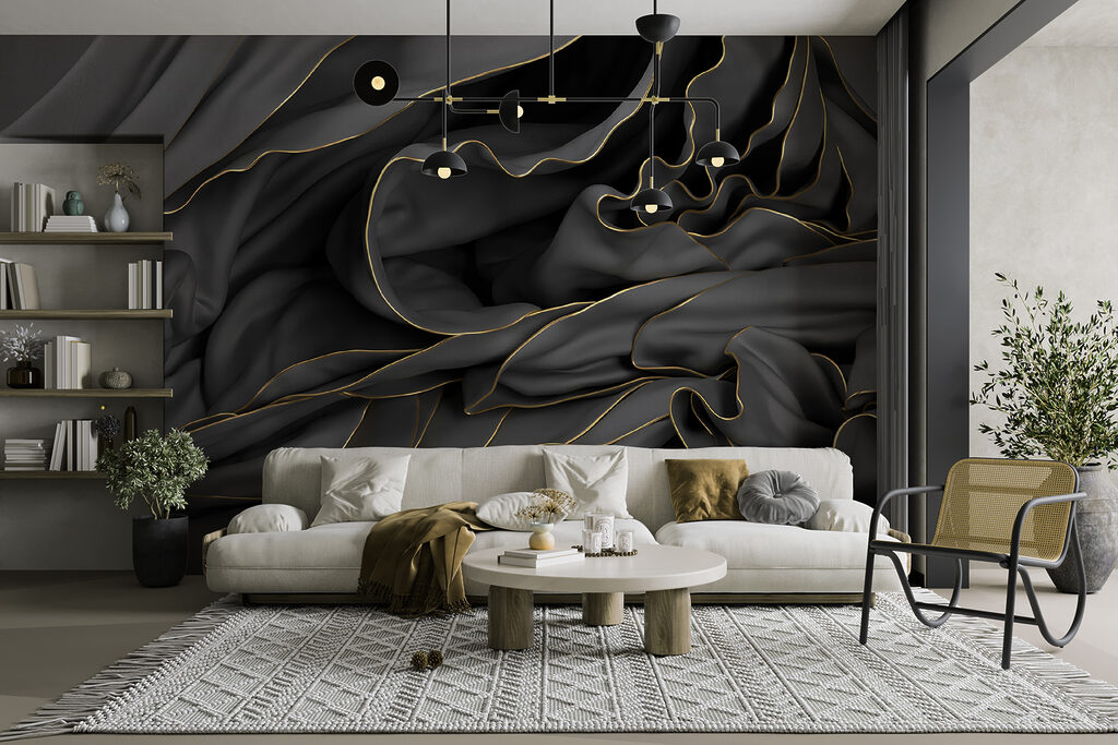 Donkere plooien met goudrandjes — interieur 4
