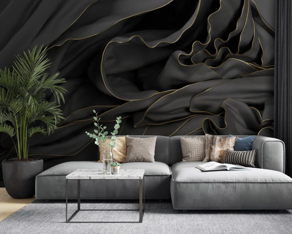 Donkere plooien met goudrandjes — interieur 3