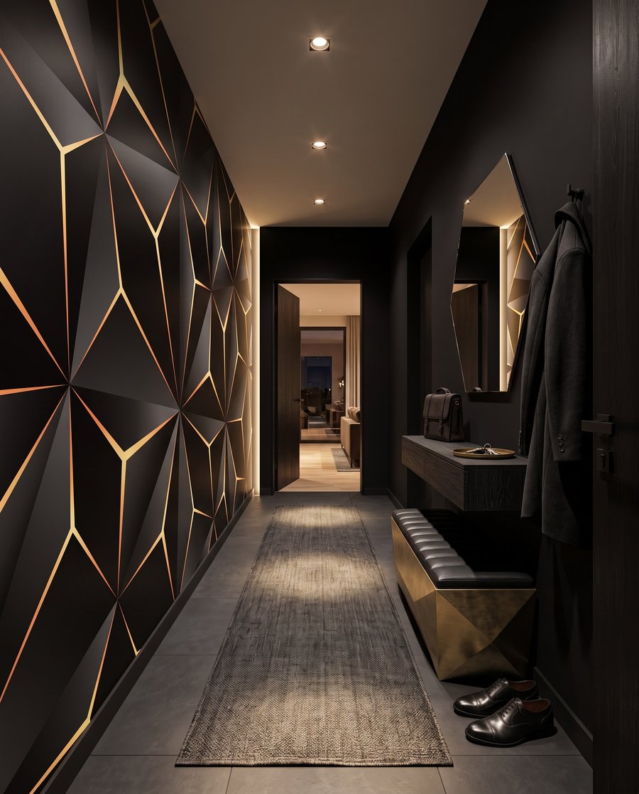 Gouden scheidslijnen in donker — interieur 2