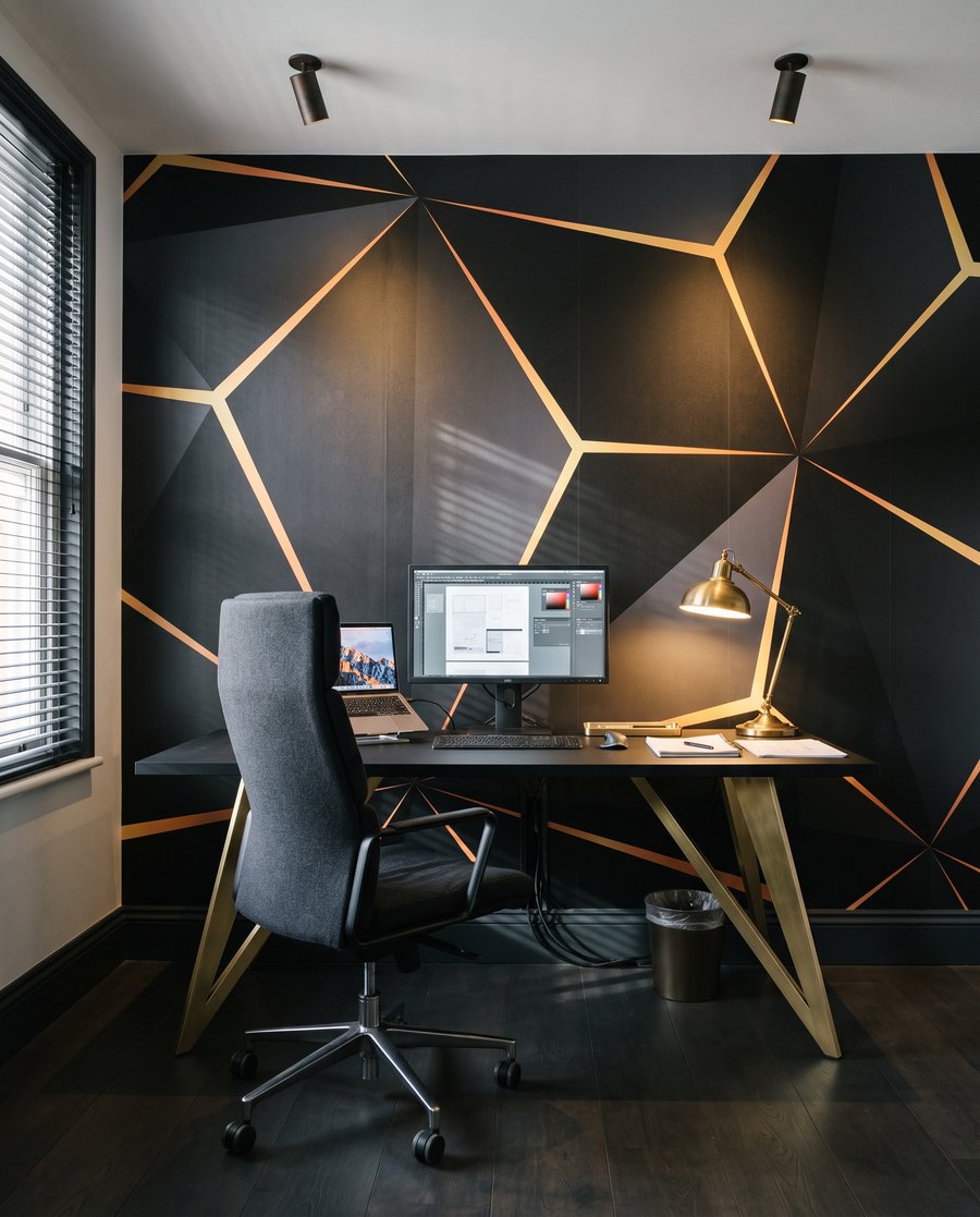 Gouden scheidslijnen in donker — interieur 4