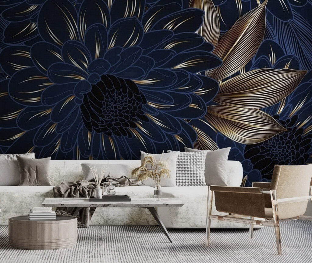 Elegant bloemenontwerp op donkere achtergrond in een interieur