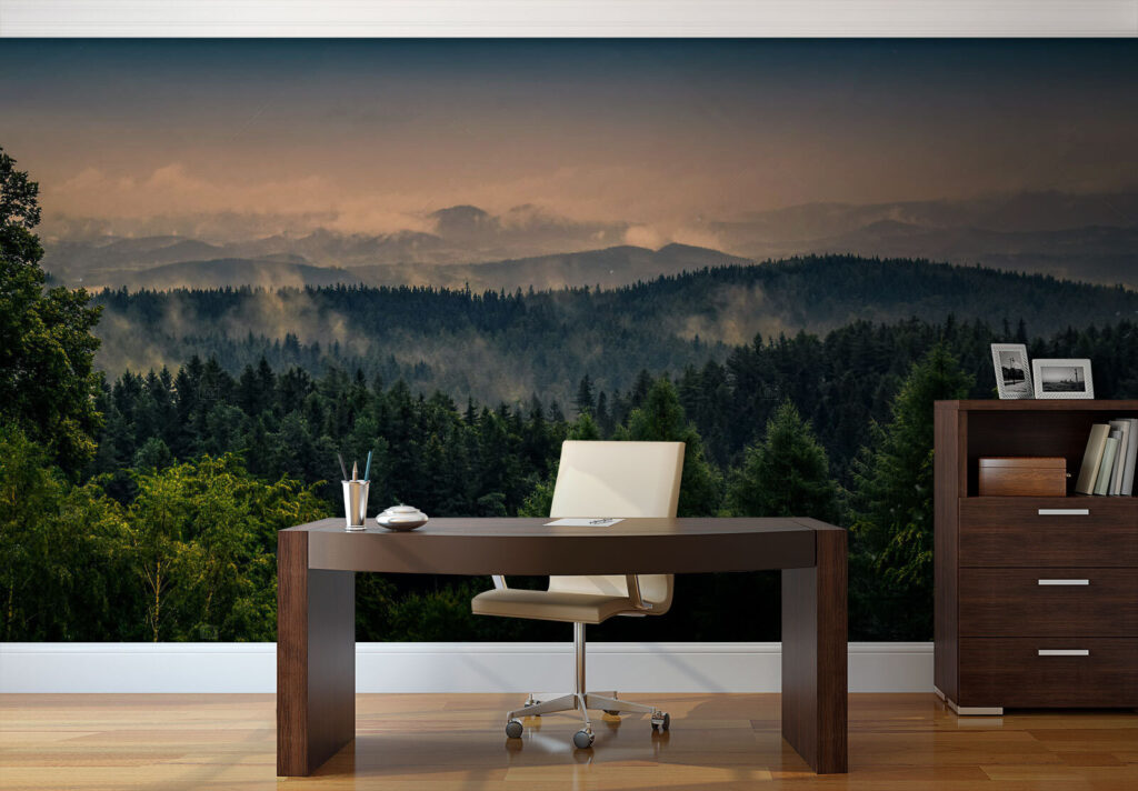 Laatste licht over dennenkruinen — interieur 3