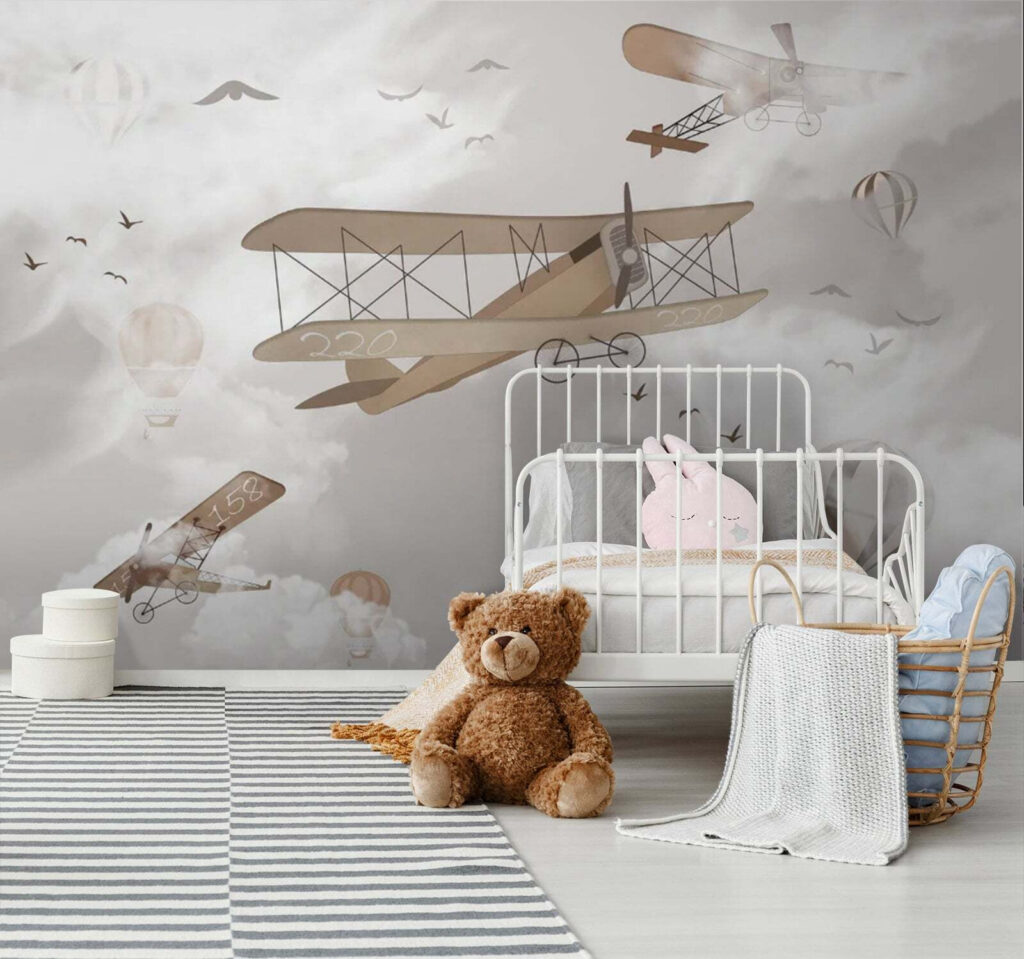 Oude vliegtuigen tussen wolken — interieur 3