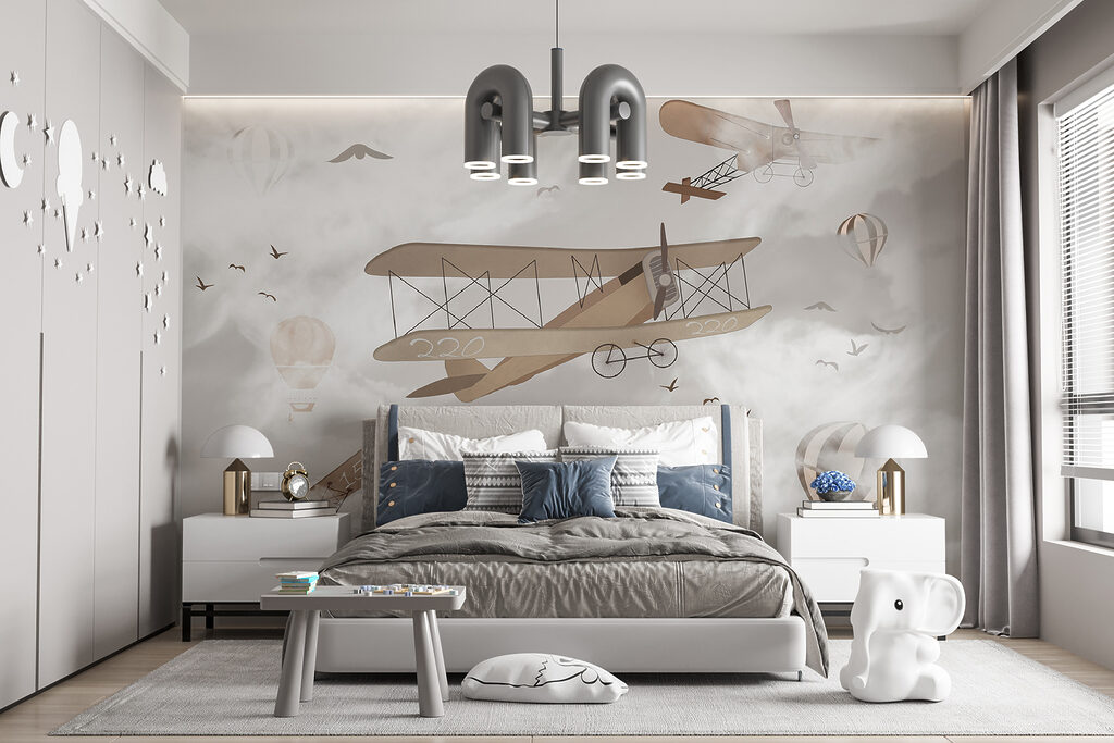 Oude vliegtuigen tussen wolken — interieur 5