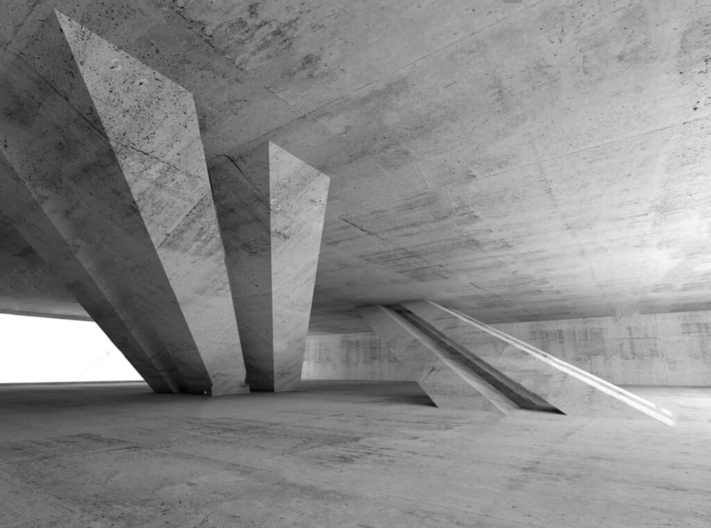 Grijze balken in architectuurspel — volledig ontwerp