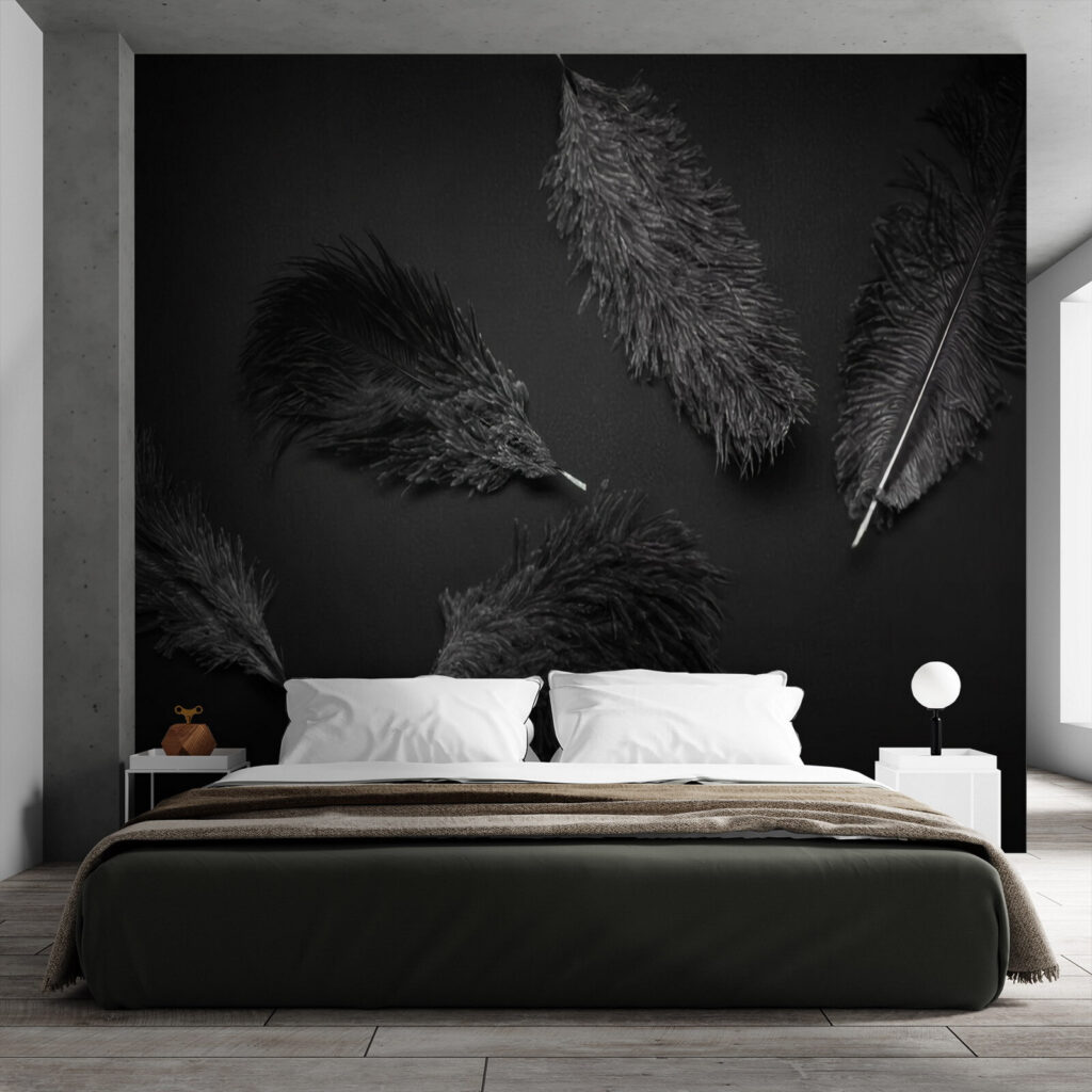 Donkere veren op zwart — interieur 1
