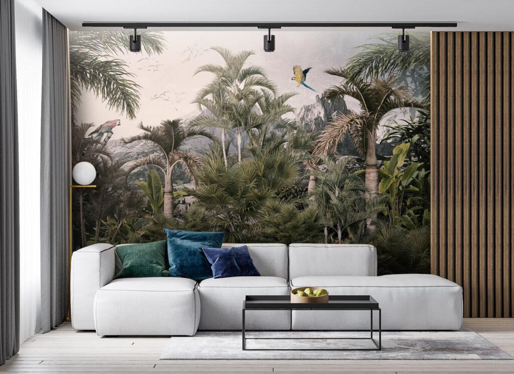 Vogels boven verre jungle — interieur 2