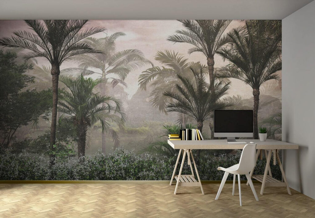 Palmen in geschilderde nevel — interieur 2