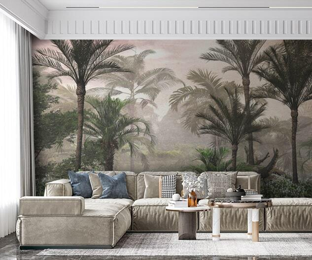 Palmen in geschilderde nevel — interieur 1