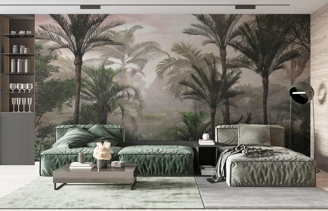 Palmen in geschilderde nevel — interieur 3