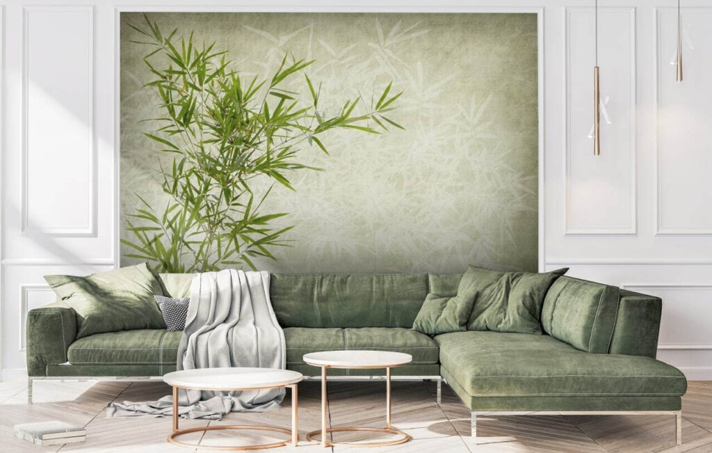 Bamboe langs zachte groentinten — interieur 2