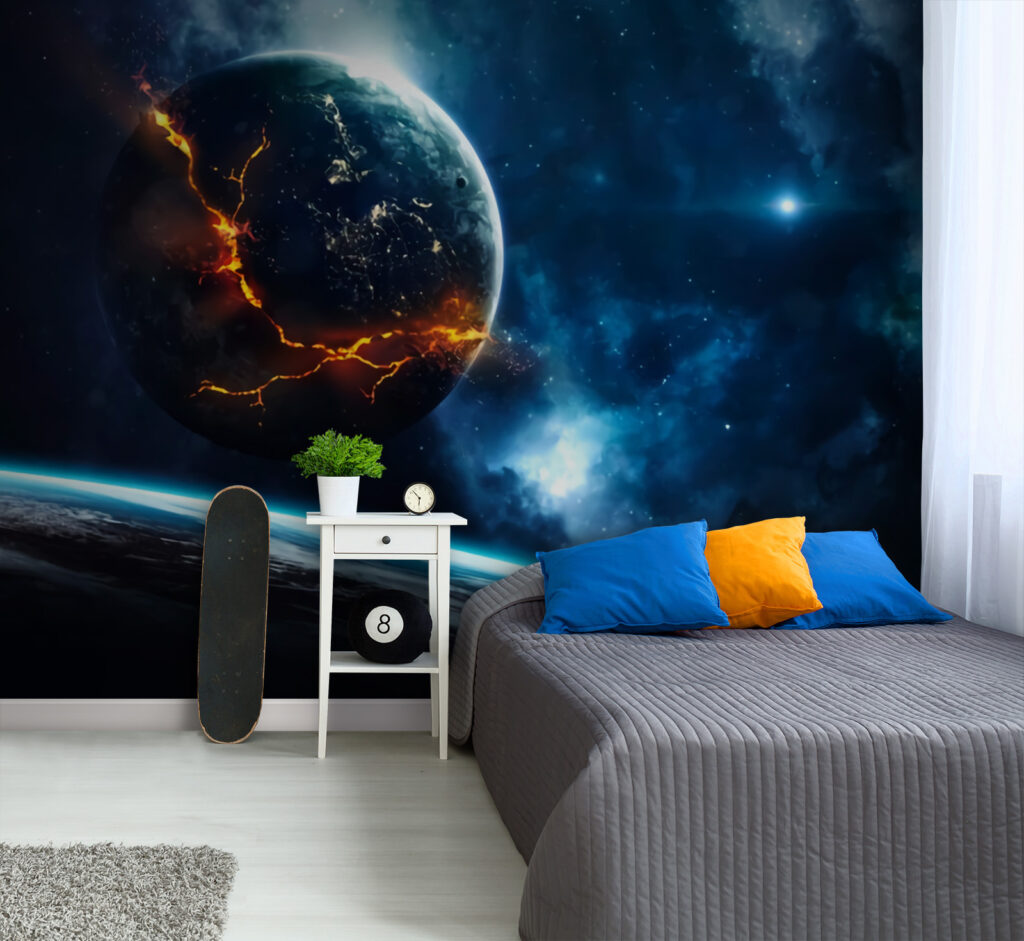 Planeet met gloeiende breuken — interieur 1