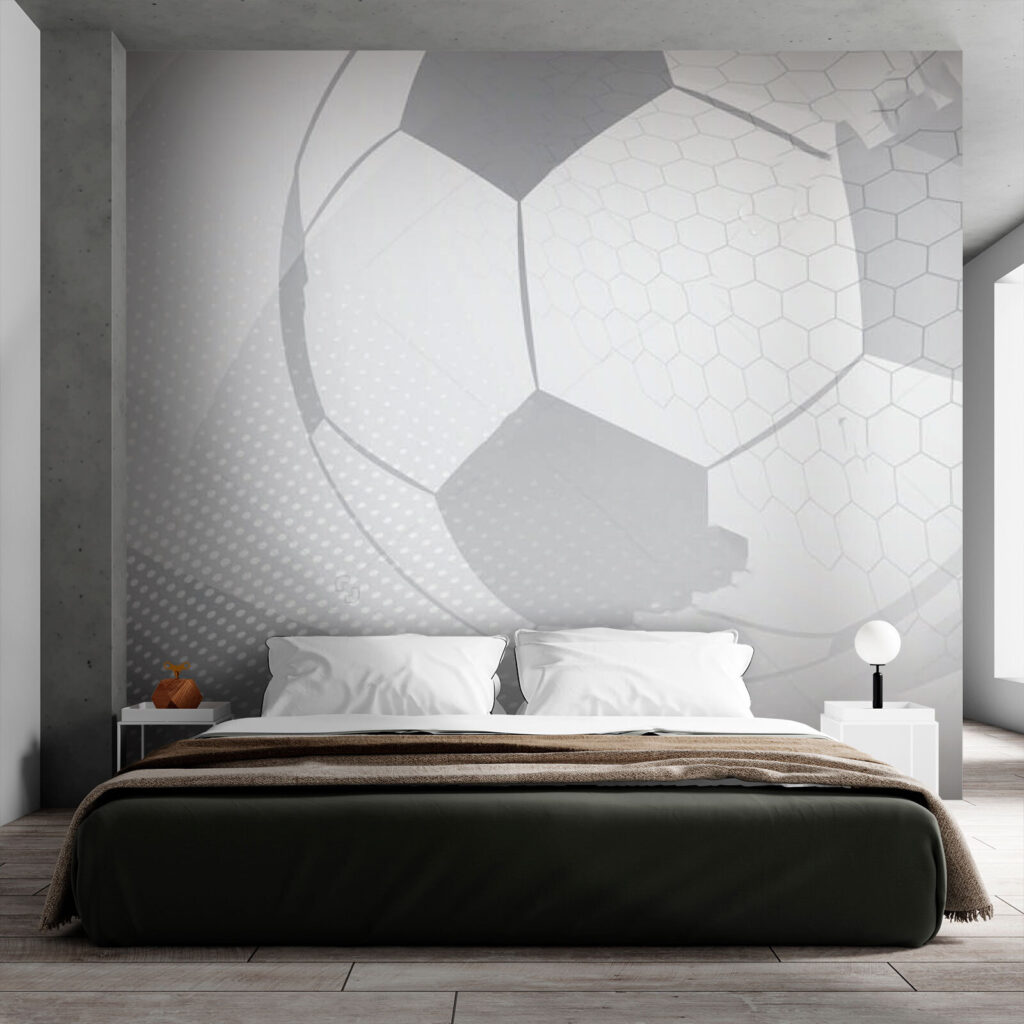 Witte voetbal met een witte achtergrond in een interieur