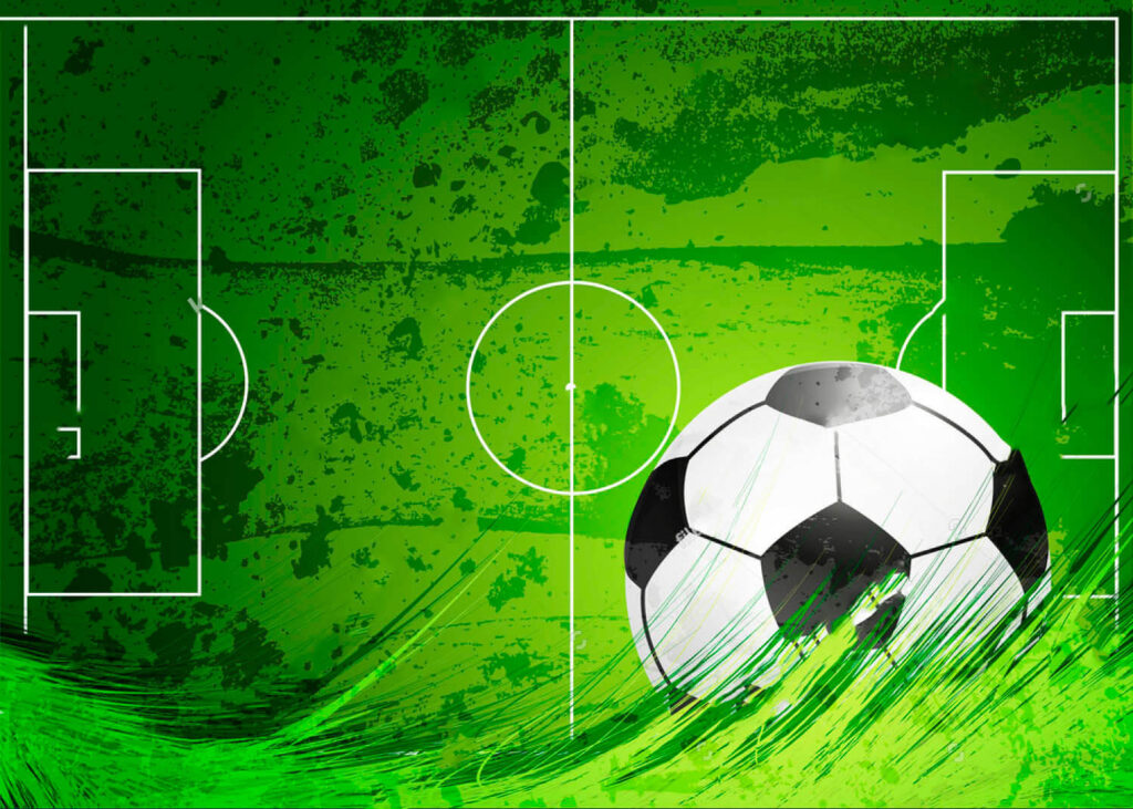 Voetbal voor een veldtekening — volledig ontwerp