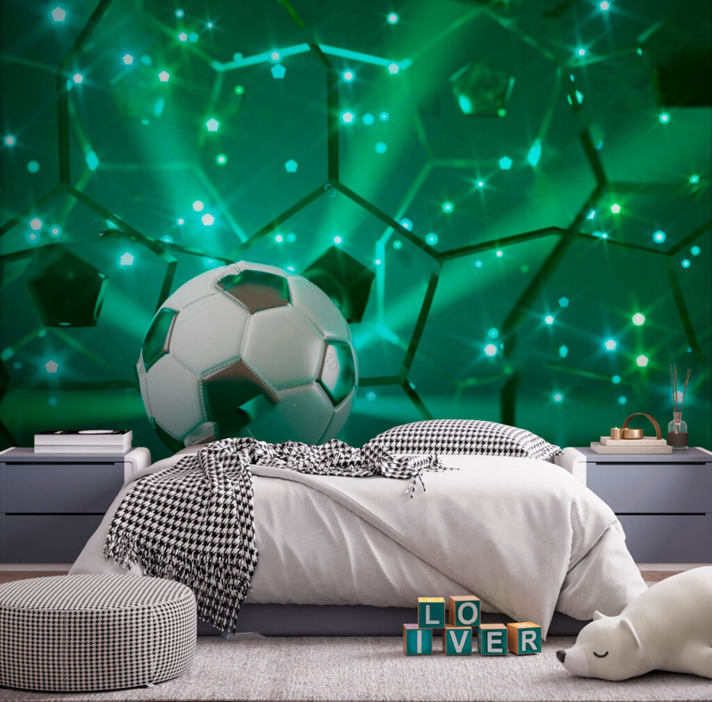 Voetbal op een reflecterend oppervlak — interieur 2