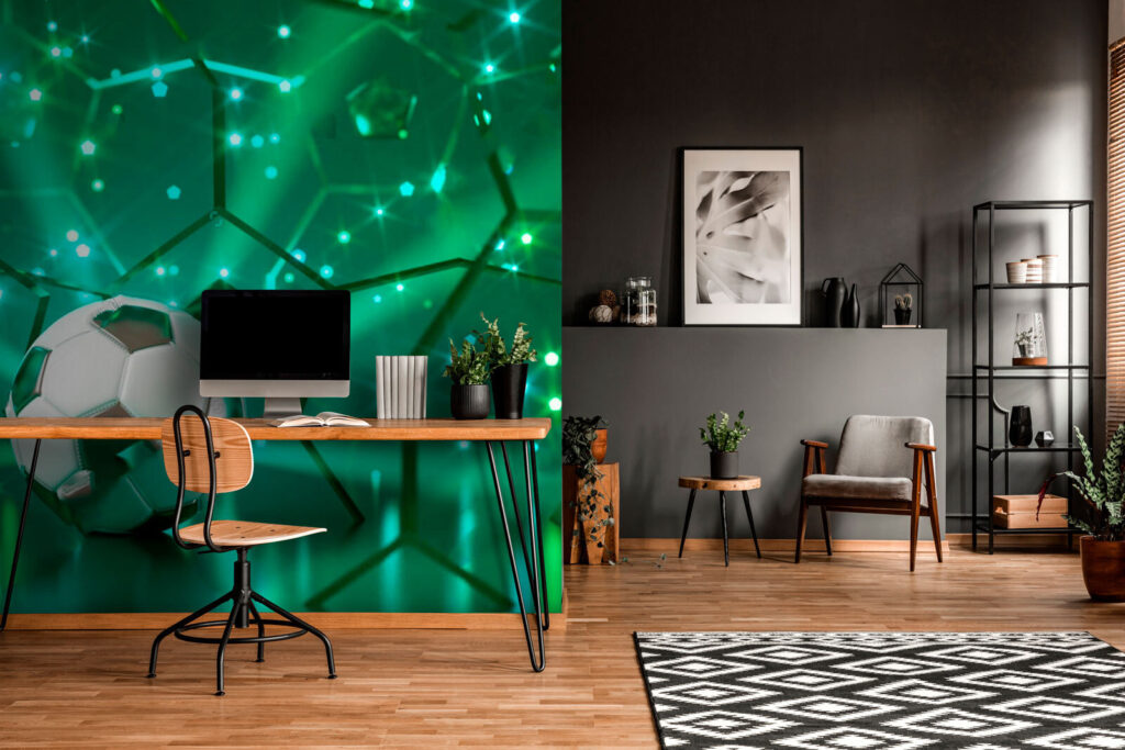 Voetbal op een reflecterend oppervlak — interieur 3