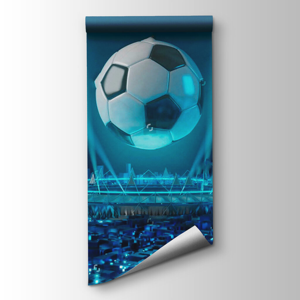 Voetbal boven een lichtstadion — productweergave