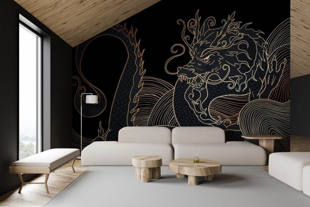Draak in fijne goudlijnen — interieur 2