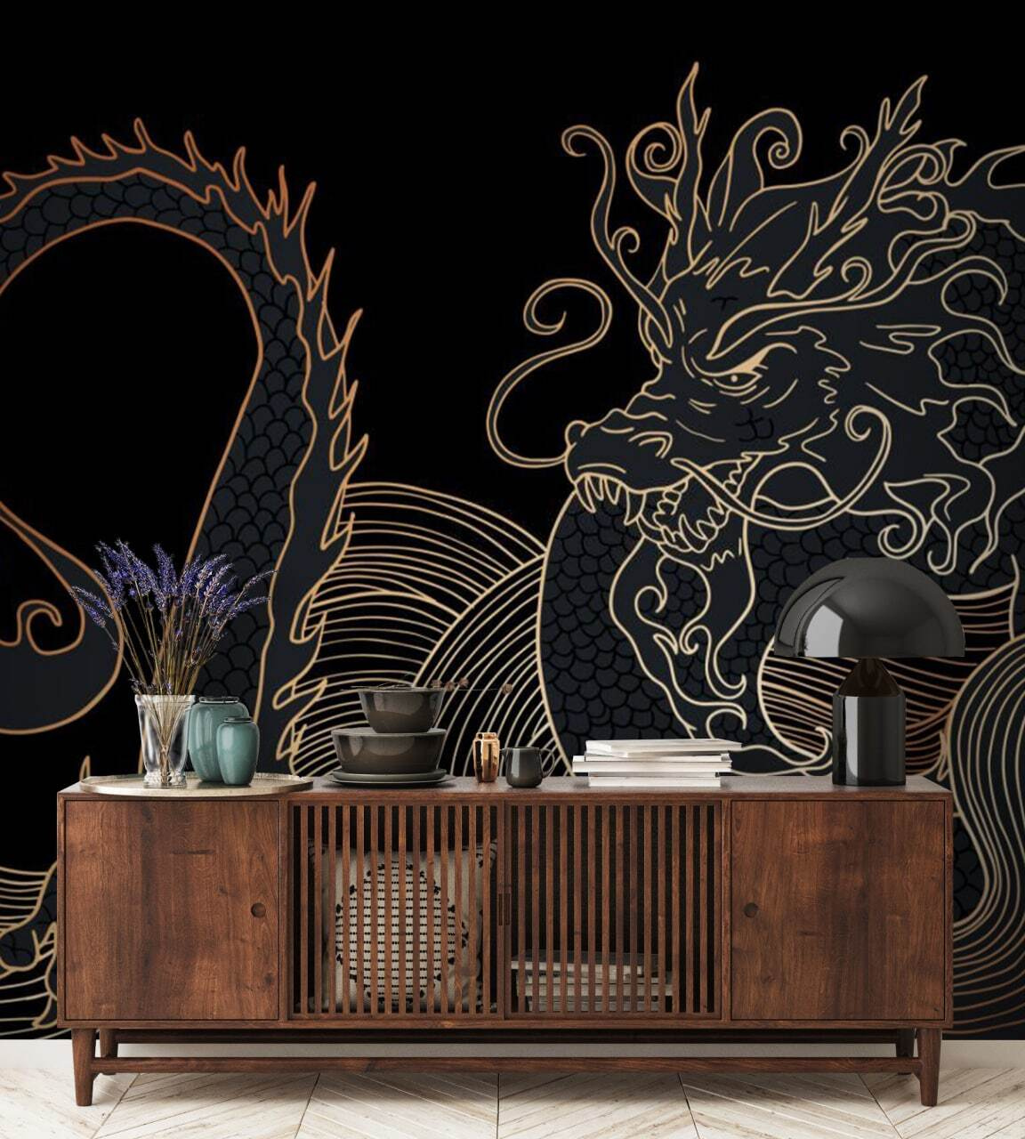 Draak in fijne goudlijnen — interieur 3