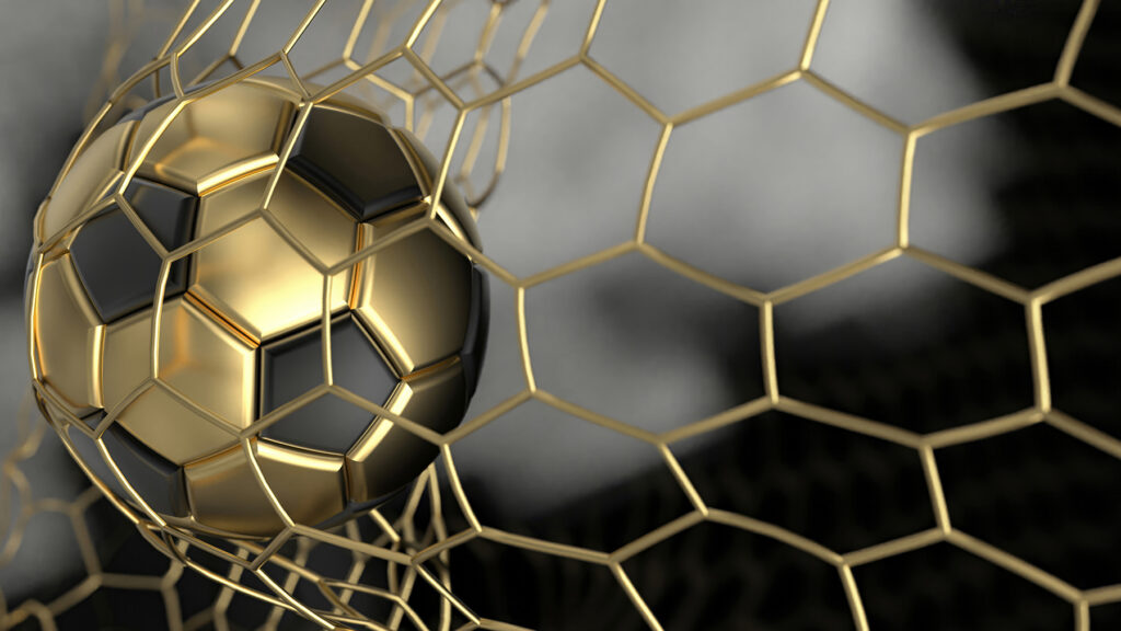 Gouden bal in beweging — volledig ontwerp