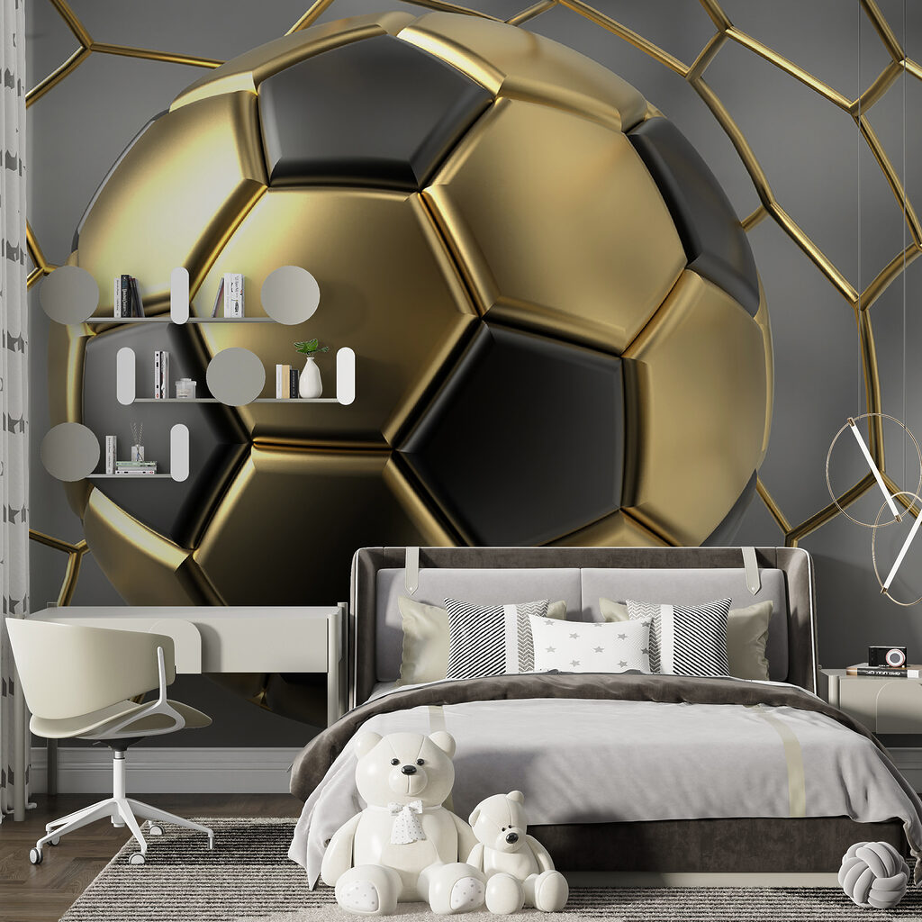 Gouden voetbal met zeshoeklijnen — interieur 5