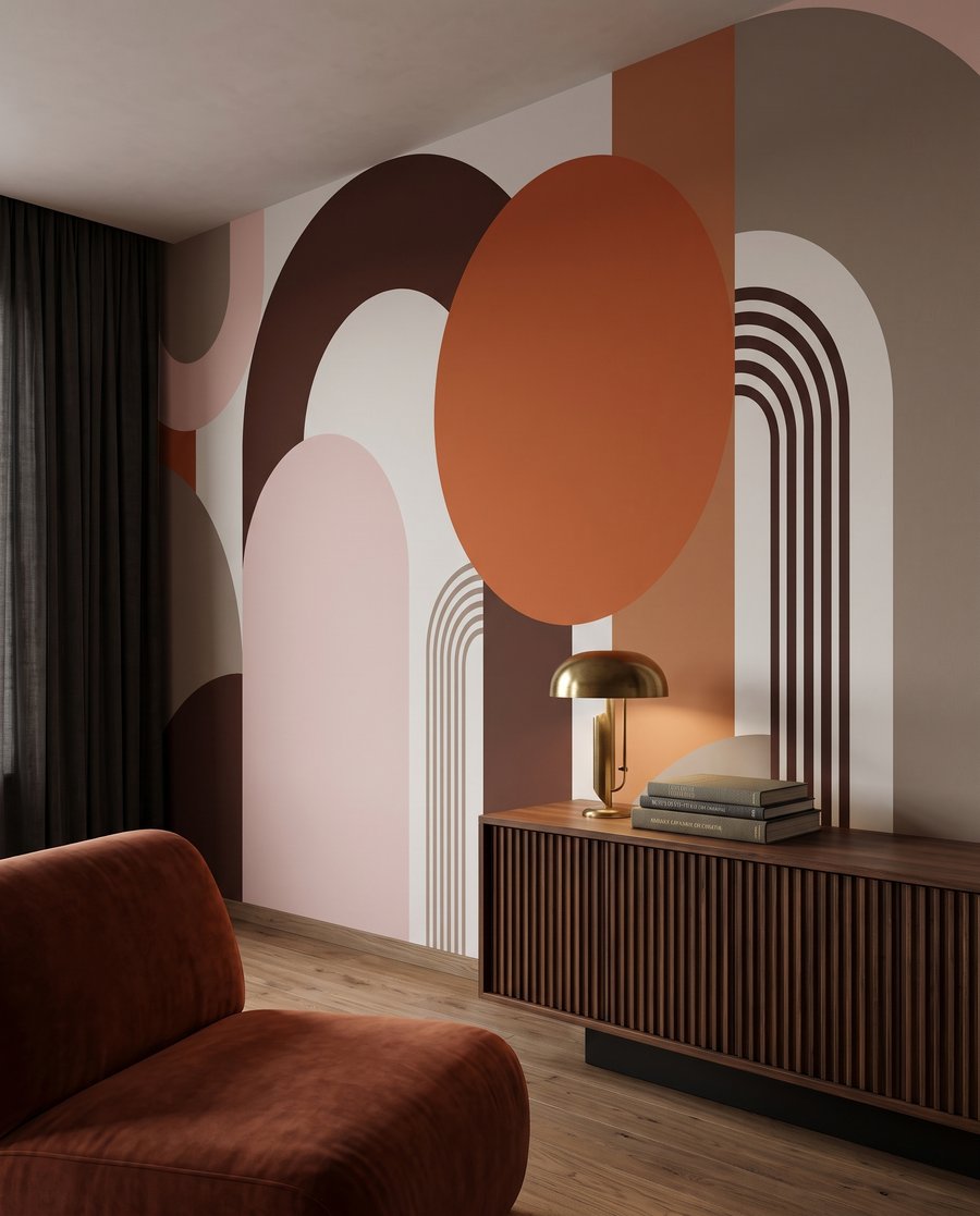 Warme bogen met ribben in een interieur