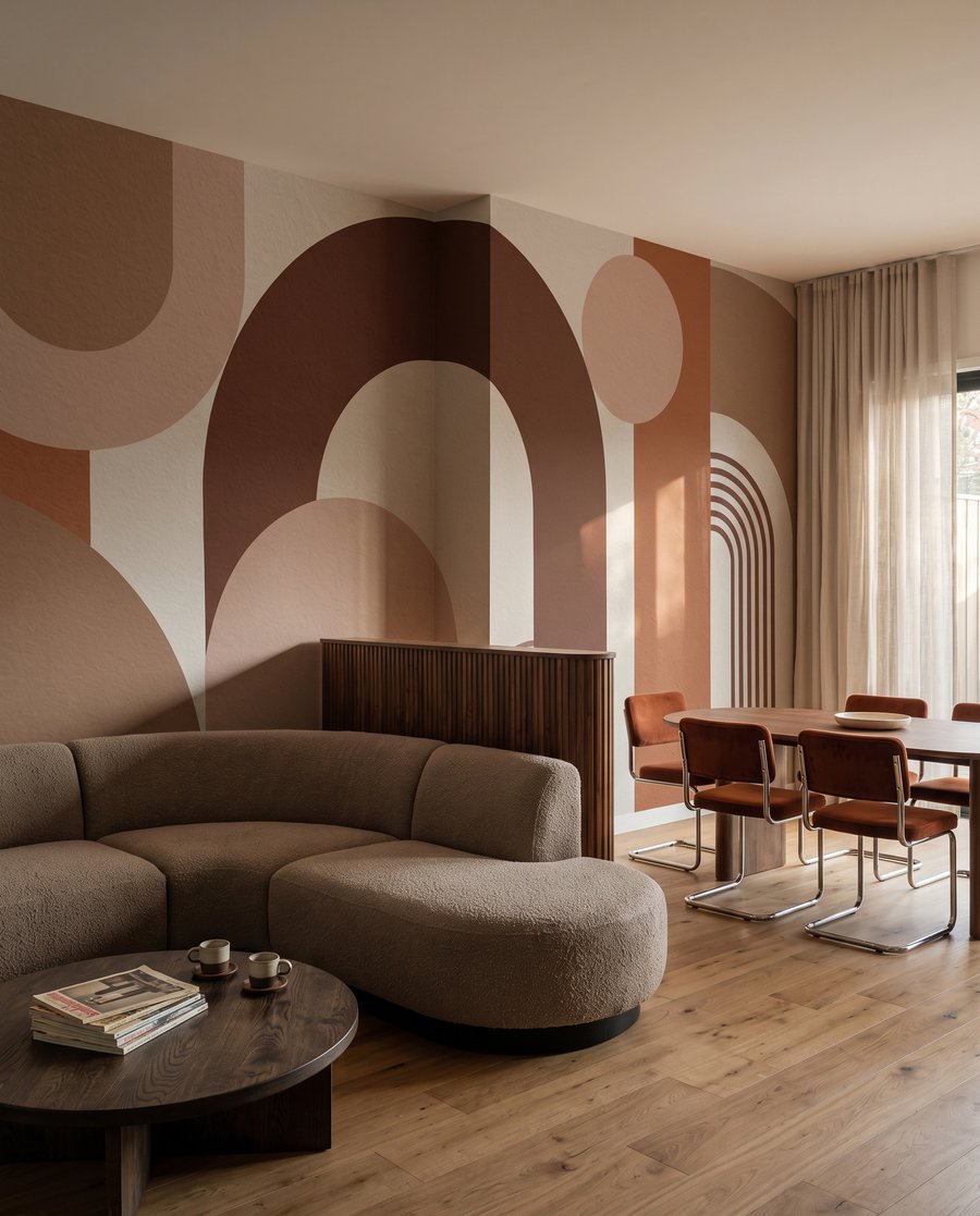 Warme bogen met ribben in een interieur