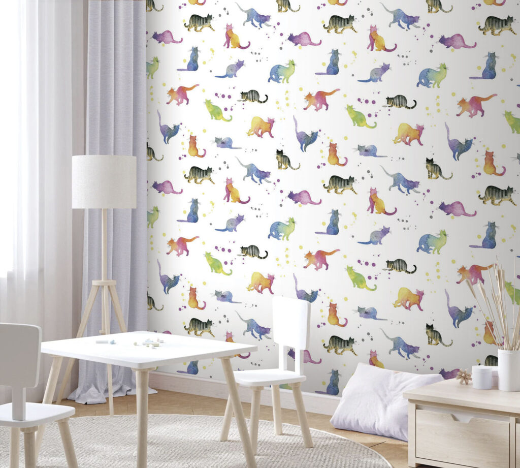 Kleine dinosaurussen in aquarel — interieur 1