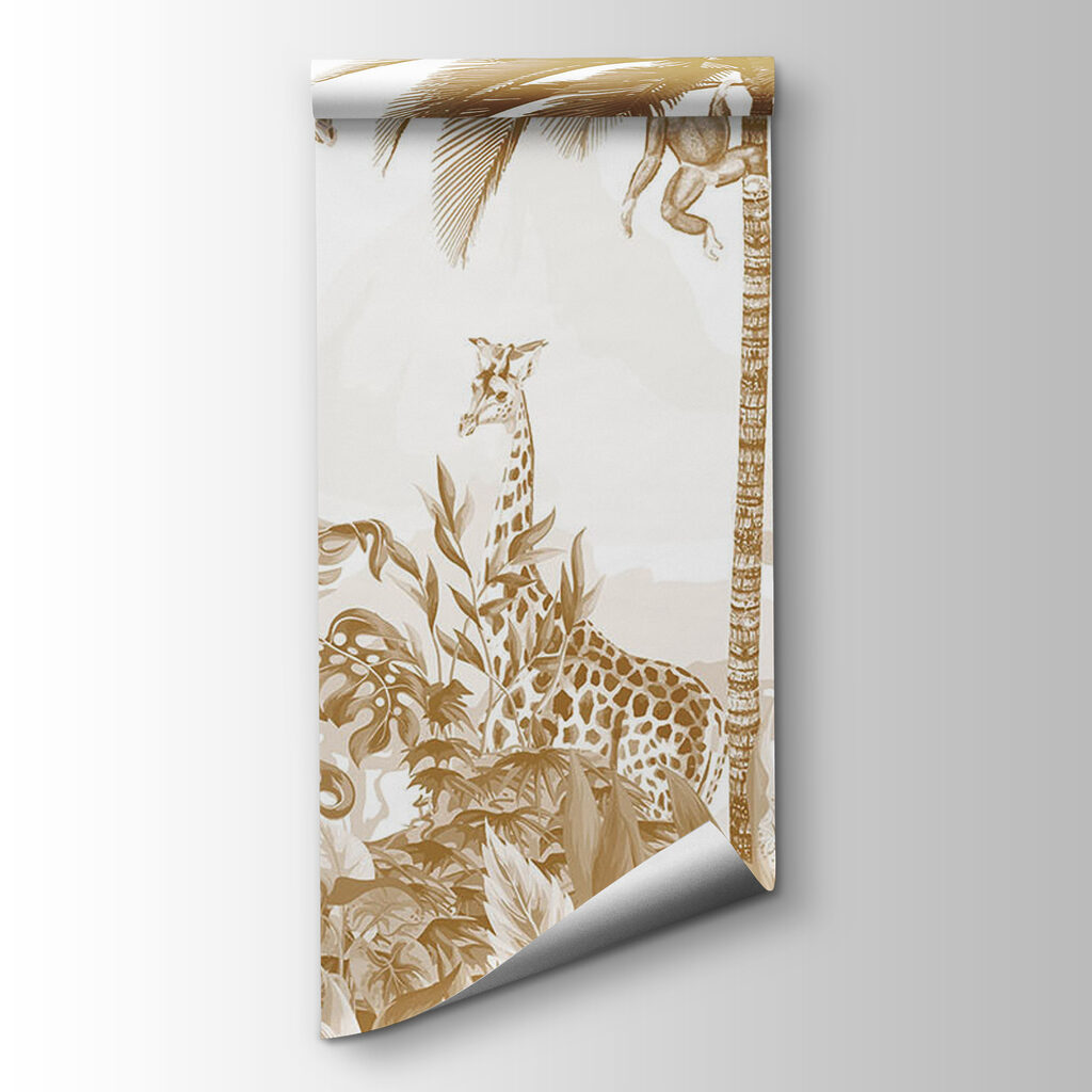 Giraffen in goudkleurig groen — productweergave
