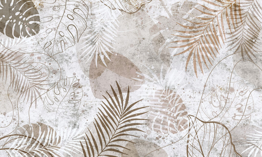 Elegante botanische patronen in neutrale tinten — volledig ontwerp