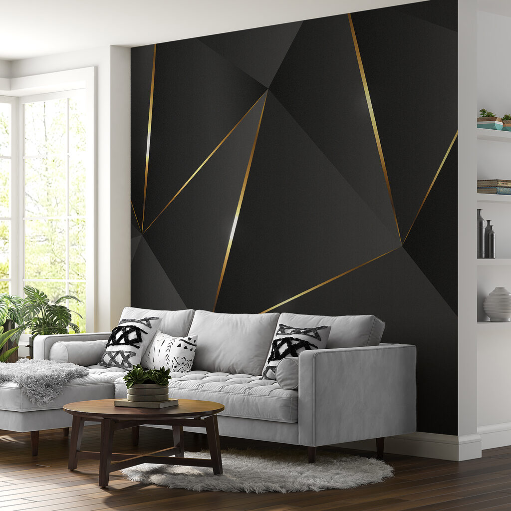 Zwarte facetten met goudranden — interieur 4