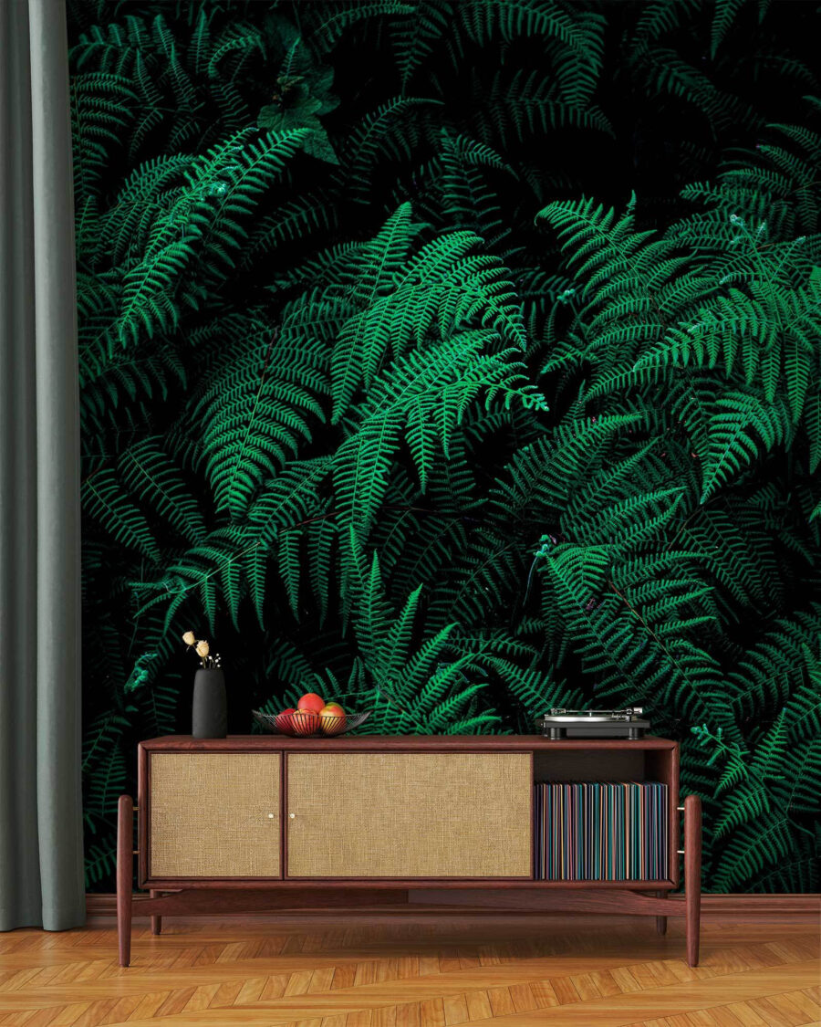 Groene varens in schaduw — interieur 3