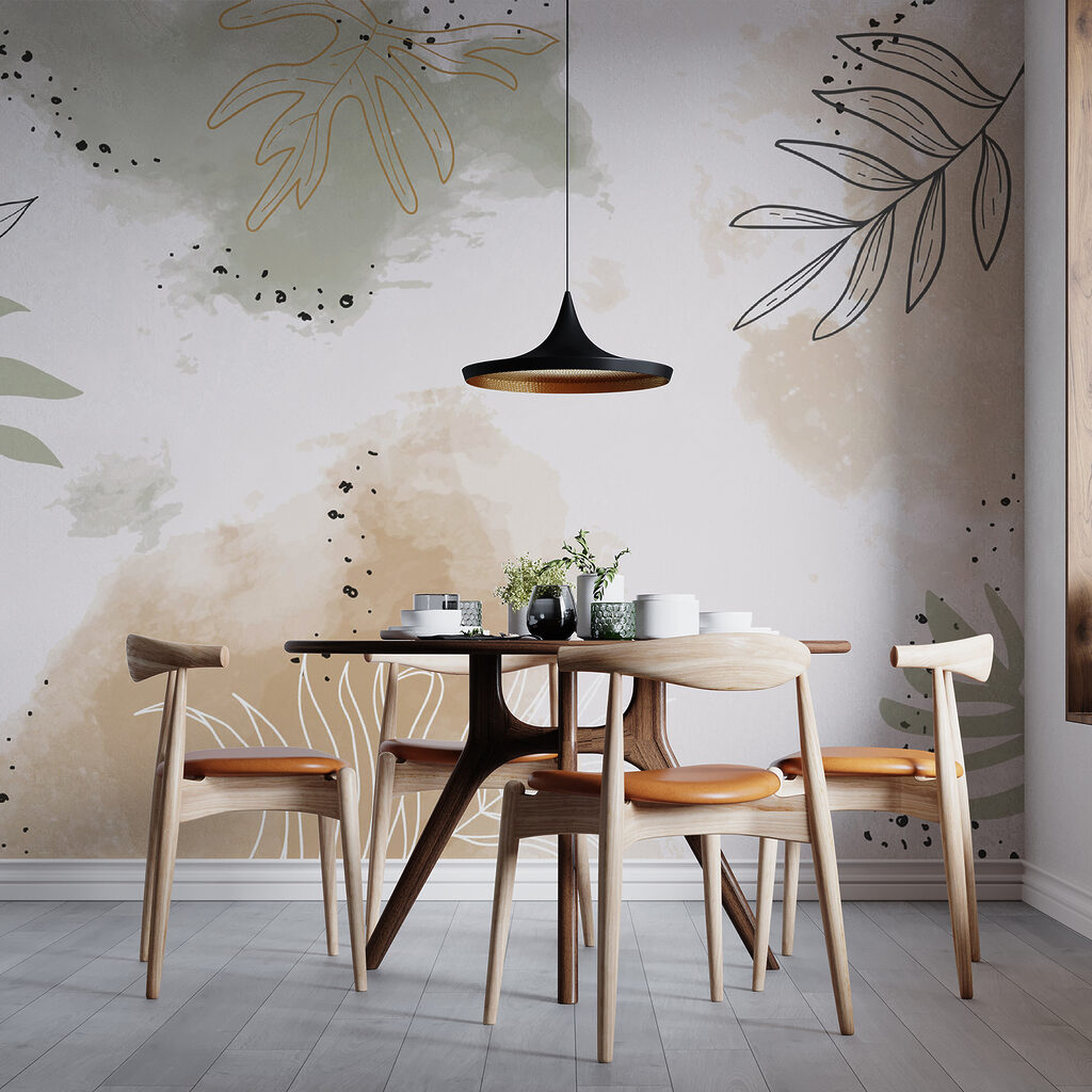 Bladlijnen rond zachte kleurvlekken — interieur 4