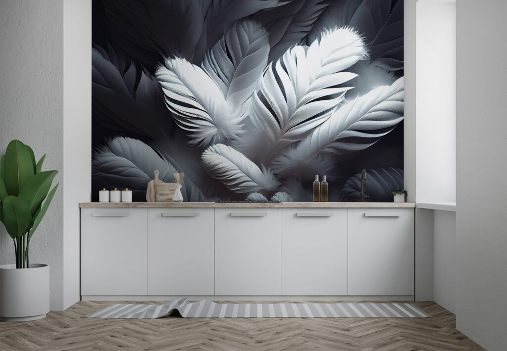 Groep witte veren — interieur 2