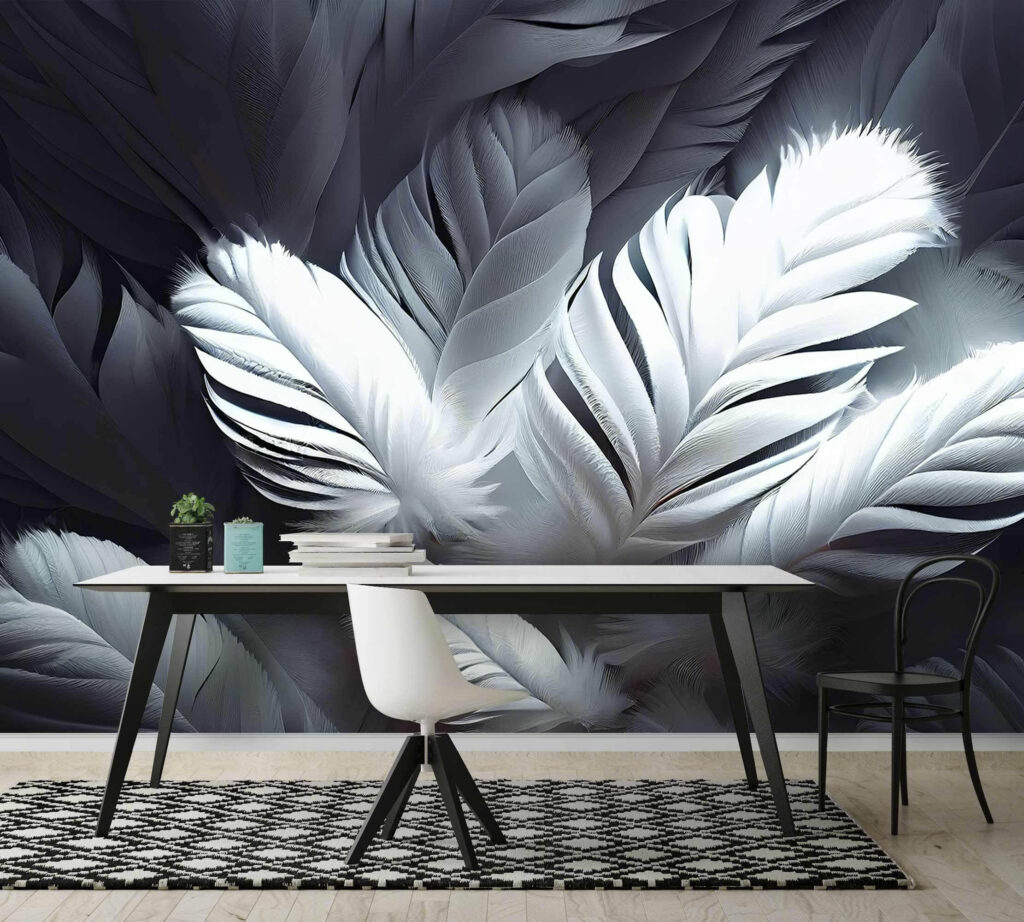 Groep witte veren — interieur 3