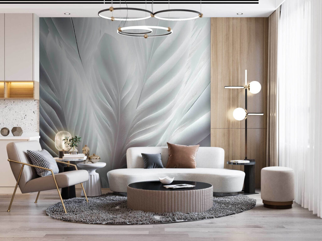 Witte veren in close-up — interieur 2