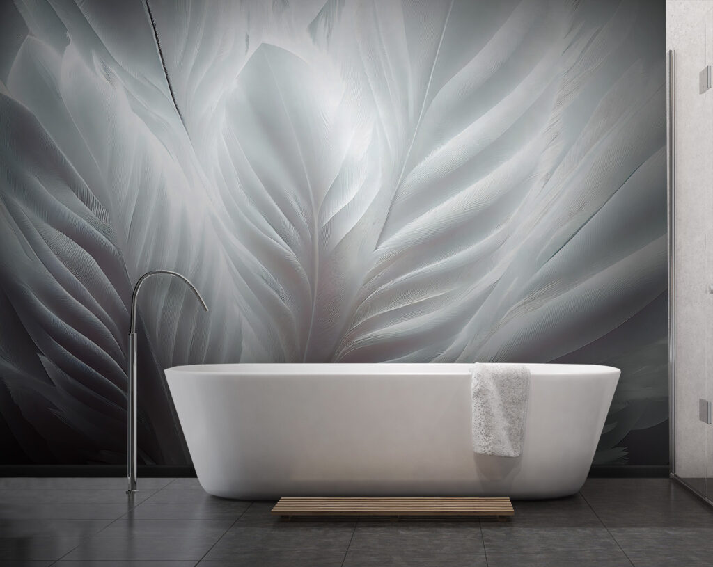 Witte veren in close-up — interieur 3