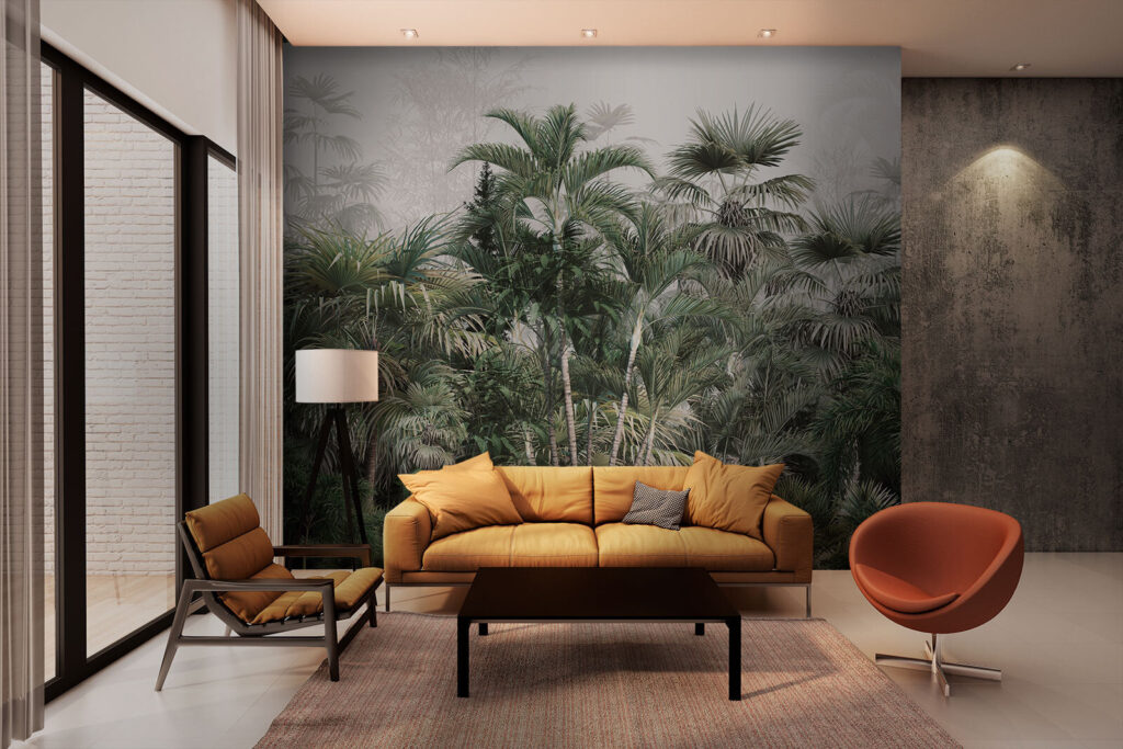 Palmen boven dicht struikgewas — interieur 2