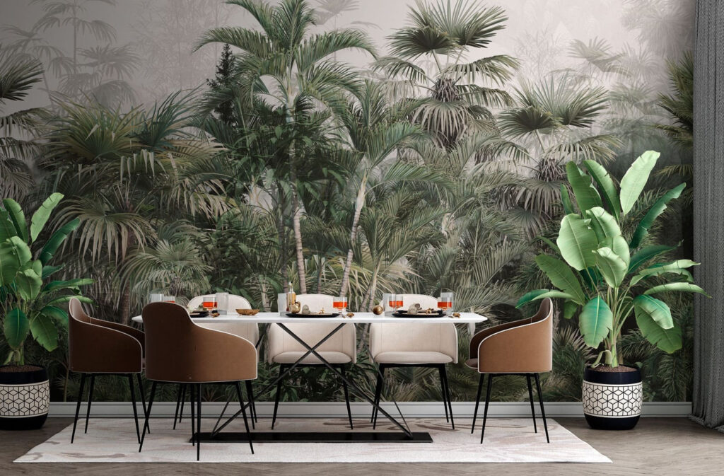 Palmen boven dicht struikgewas — interieur 4