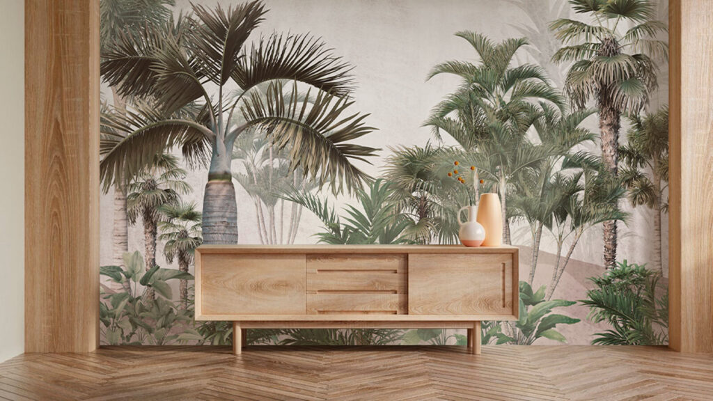 Hoge palmen in nevel — interieur 3